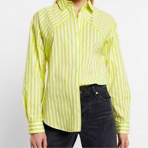 Express Lime and White Striped Shirt